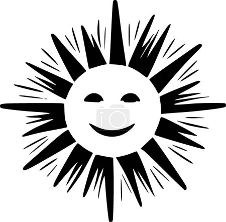 Ilustración de Sunshine - logo minimalista y plano - ilustración vectorial - Imagen libre de derechos