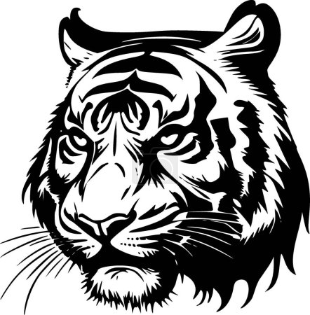 Téléchargez les illustrations : Tigers - logo minimaliste et plat - illustration vectorielle - en licence libre de droit