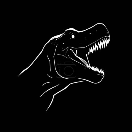 Illustration for T-rex - black and white vector illustration - Royalty Free Image