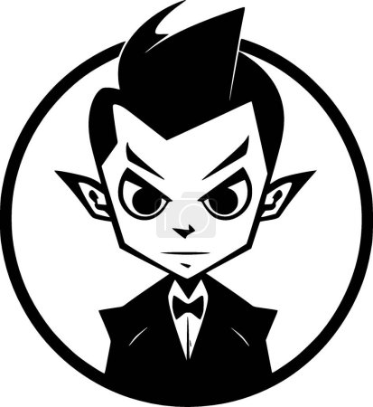 Ilustración de Vampiro - logo minimalista y plano - ilustración vectorial - Imagen libre de derechos