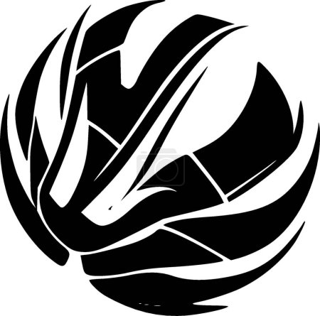 Illustration for Volleyball - black and white isolated icon - vector illustration - Royalty Free Image