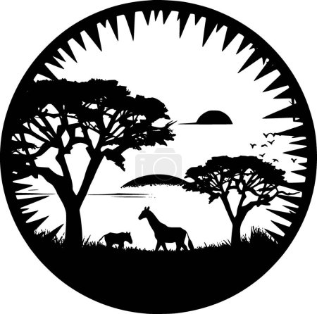 Illustration for Africa - minimalist and simple silhouette - vector illustration - Royalty Free Image