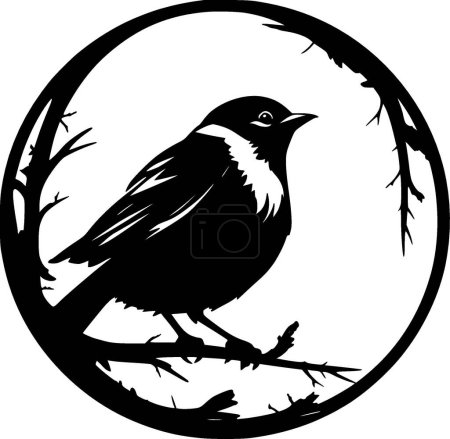 Téléchargez les illustrations : Oiseau - logo minimaliste et plat - illustration vectorielle - en licence libre de droit