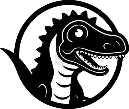 Ilustración de Dino - logo minimalista y plano - ilustración vectorial - Imagen libre de derechos