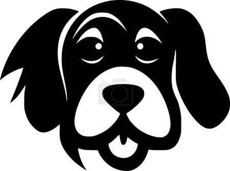 Ilustración de Perro - ilustración vectorial en blanco y negro - Imagen libre de derechos