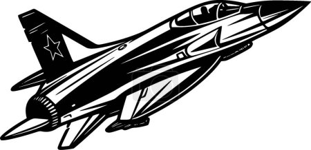 Ilustración de Avión de combate - logo minimalista y plano - ilustración vectorial - Imagen libre de derechos