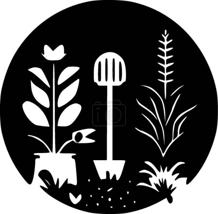 Illustration for Gardening - minimalist and flat logo - vector illustration - Royalty Free Image