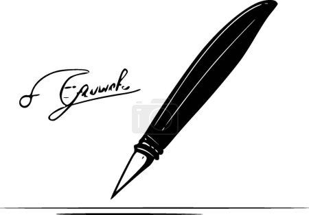 Ilustración de Escritura a mano - logotipo minimalista y plano - ilustración vectorial - Imagen libre de derechos