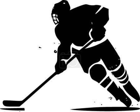 Illustration for Hockey - black and white isolated icon - vector illustration - Royalty Free Image