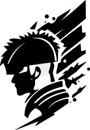 Illustration for Military - black and white isolated icon - vector illustration - Royalty Free Image