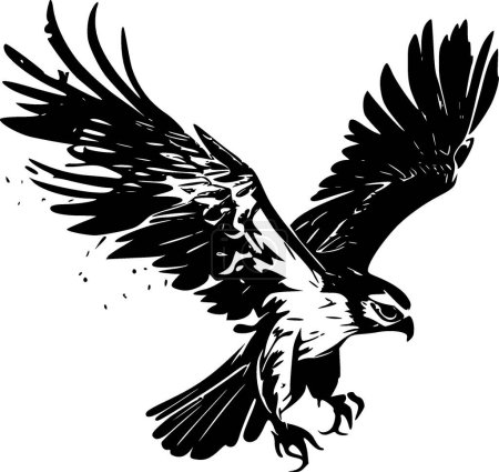 Ilustración de Osprey - icono aislado en blanco y negro - ilustración vectorial - Imagen libre de derechos