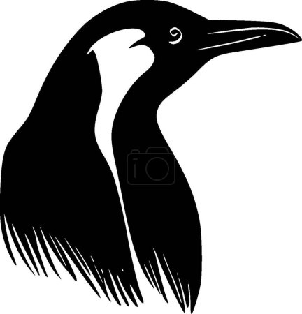 Téléchargez les illustrations : Pingouin - silhouette minimaliste et simple - illustration vectorielle - en licence libre de droit