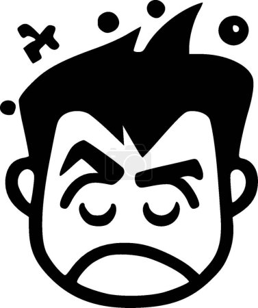 Illustration for Sarcastic - black and white isolated icon - vector illustration - Royalty Free Image