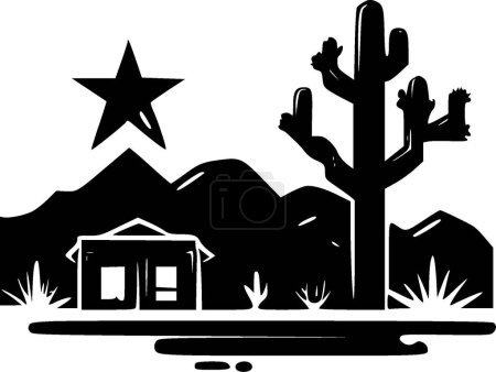 Téléchargez les illustrations : Texas - logo plat et minimaliste - illustration vectorielle - en licence libre de droit