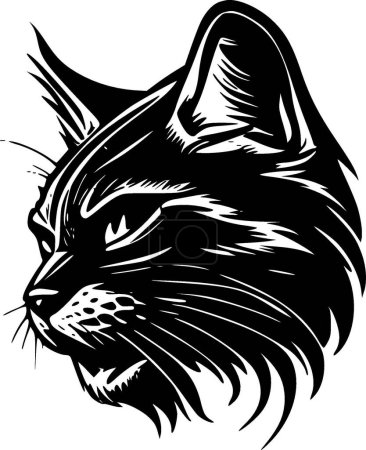 Téléchargez les illustrations : Wildcat - silhouette minimaliste et simple - illustration vectorielle - en licence libre de droit