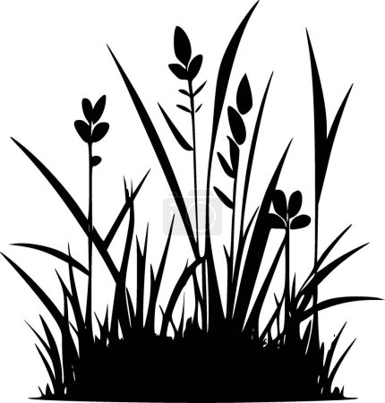 Illustration for Grass - minimalist and simple silhouette - vector illustration - Royalty Free Image