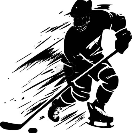 Illustration for Hockey - minimalist and flat logo - vector illustration - Royalty Free Image