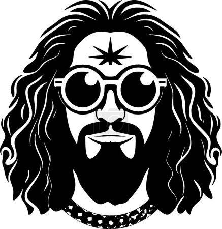 Illustration for Hippie - high quality vector logo - vector illustration ideal for t-shirt graphic - Royalty Free Image