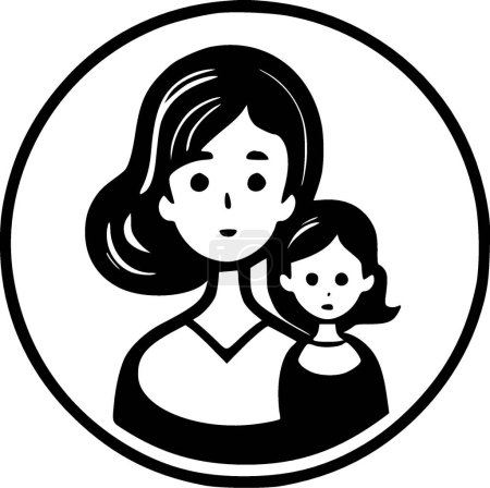 Illustration for Mom - minimalist and simple silhouette - vector illustration - Royalty Free Image
