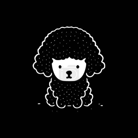 Illustration for Poodle - black and white vector illustration - Royalty Free Image