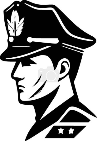 Illustration for Police - minimalist and flat logo - vector illustration - Royalty Free Image