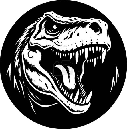 Ilustración de T-rex - icono aislado en blanco y negro - ilustración vectorial - Imagen libre de derechos