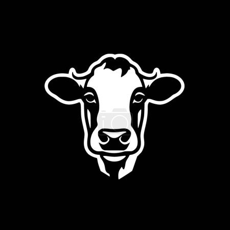 Illustration for Cow - minimalist and flat logo - vector illustration - Royalty Free Image