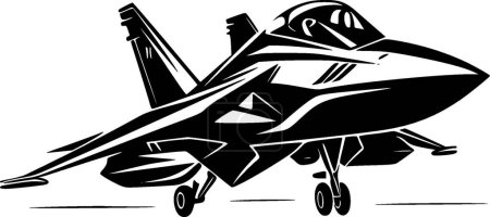 Ilustración de Avión de combate - logo minimalista y plano - ilustración vectorial - Imagen libre de derechos