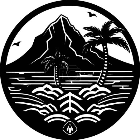 Ilustración de Hawaii - icono aislado en blanco y negro - ilustración vectorial - Imagen libre de derechos
