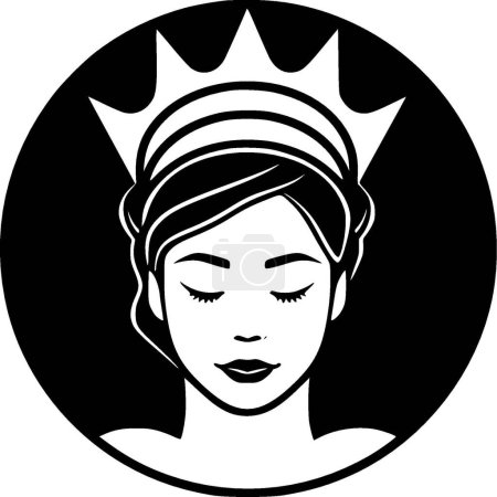 Illustration for Coronation - black and white isolated icon - vector illustration - Royalty Free Image