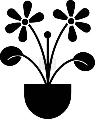 Illustration for Flowers - minimalist and simple silhouette - vector illustration - Royalty Free Image