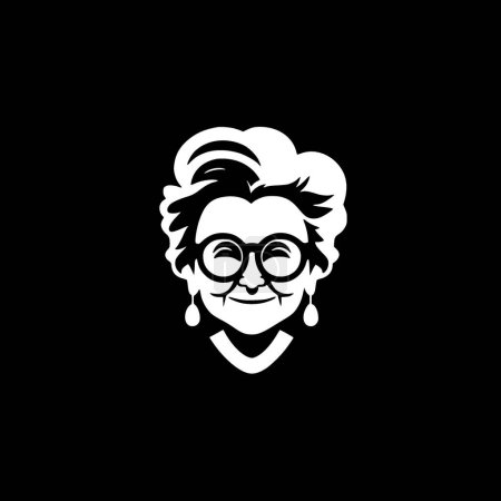 Téléchargez les illustrations : Grand-mère - silhouette minimaliste et simple - illustration vectorielle - en licence libre de droit