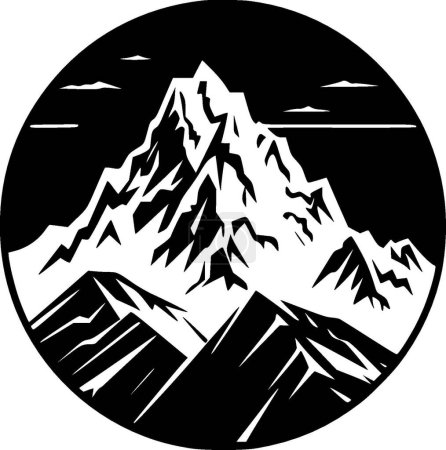 Ilustración de Montañas - logo minimalista y plano - ilustración vectorial - Imagen libre de derechos
