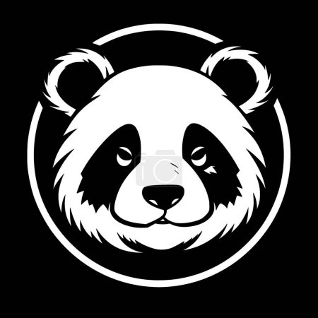 Illustration for Panda - black and white vector illustration - Royalty Free Image
