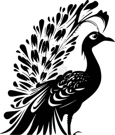 Illustration for Peacock - minimalist and flat logo - vector illustration - Royalty Free Image