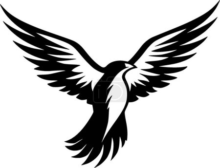 Illustration for Petrel - black and white vector illustration - Royalty Free Image