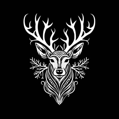 Illustration for Reindeer - minimalist and simple silhouette - vector illustration - Royalty Free Image