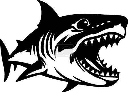 Ilustración de Tiburón - silueta minimalista y simple - ilustración vectorial - Imagen libre de derechos