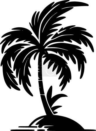 Illustration for Tropical - black and white isolated icon - vector illustration - Royalty Free Image