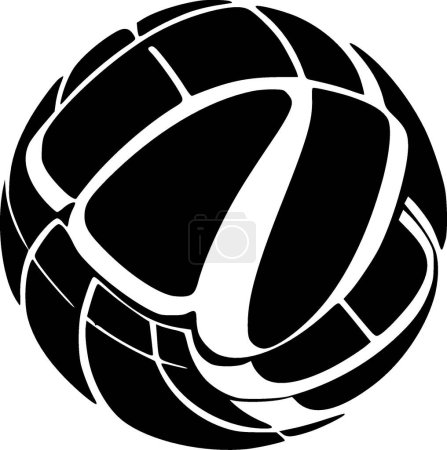 Téléchargez les illustrations : Volleyball - illustration vectorielle en noir et blanc - en licence libre de droit