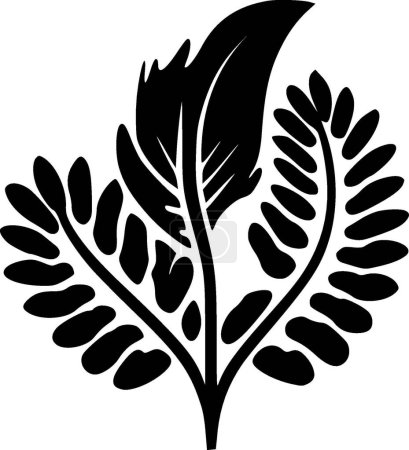Ilustración de Botanical - ilustración vectorial en blanco y negro - Imagen libre de derechos