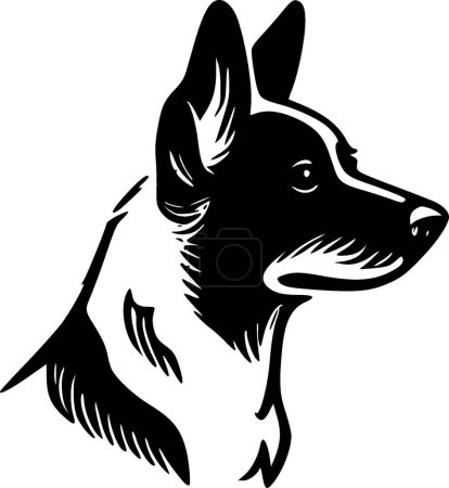 Illustration for Dog clip art - black and white vector illustration - Royalty Free Image