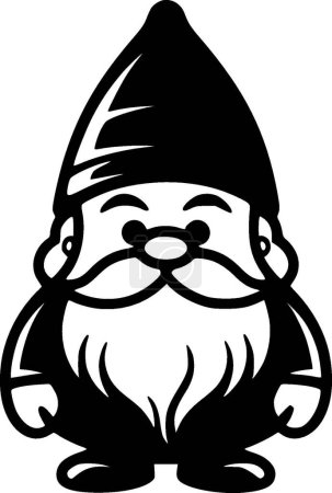 Gnome - logo plat et minimaliste - illustration vectorielle