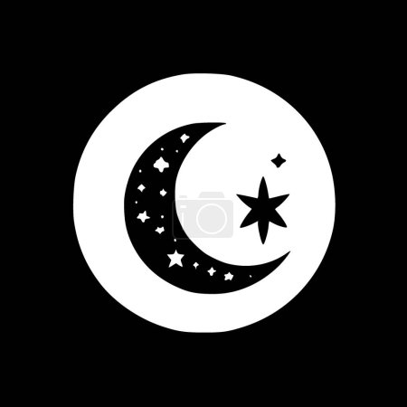 Illustration for Islam - black and white vector illustration - Royalty Free Image