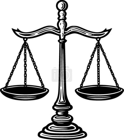 Téléchargez les illustrations : Justice - logo minimaliste et plat - illustration vectorielle - en licence libre de droit