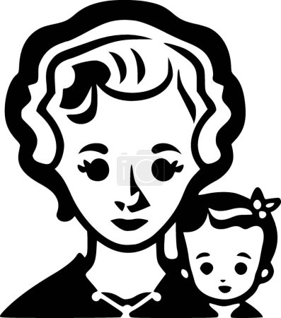 Téléchargez les illustrations : Mama - logo plat et minimaliste - illustration vectorielle - en licence libre de droit