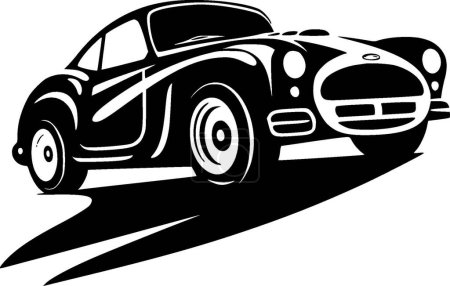 Illustration for Racing - black and white vector illustration - Royalty Free Image