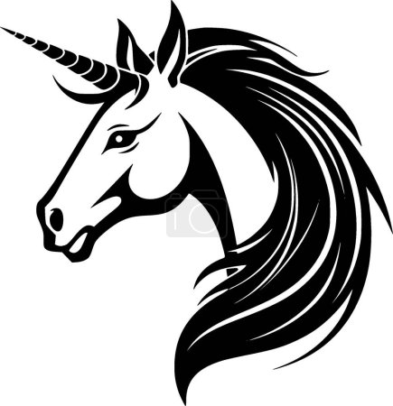 Ilustración de Unicornio - silueta minimalista y simple - ilustración vectorial - Imagen libre de derechos