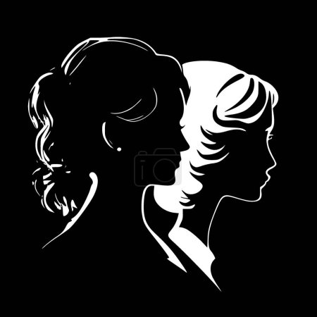 Téléchargez les illustrations : Femmes - silhouette minimaliste et simple - illustration vectorielle - en licence libre de droit