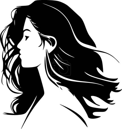 Illustration for Woman - minimalist and simple silhouette - vector illustration - Royalty Free Image